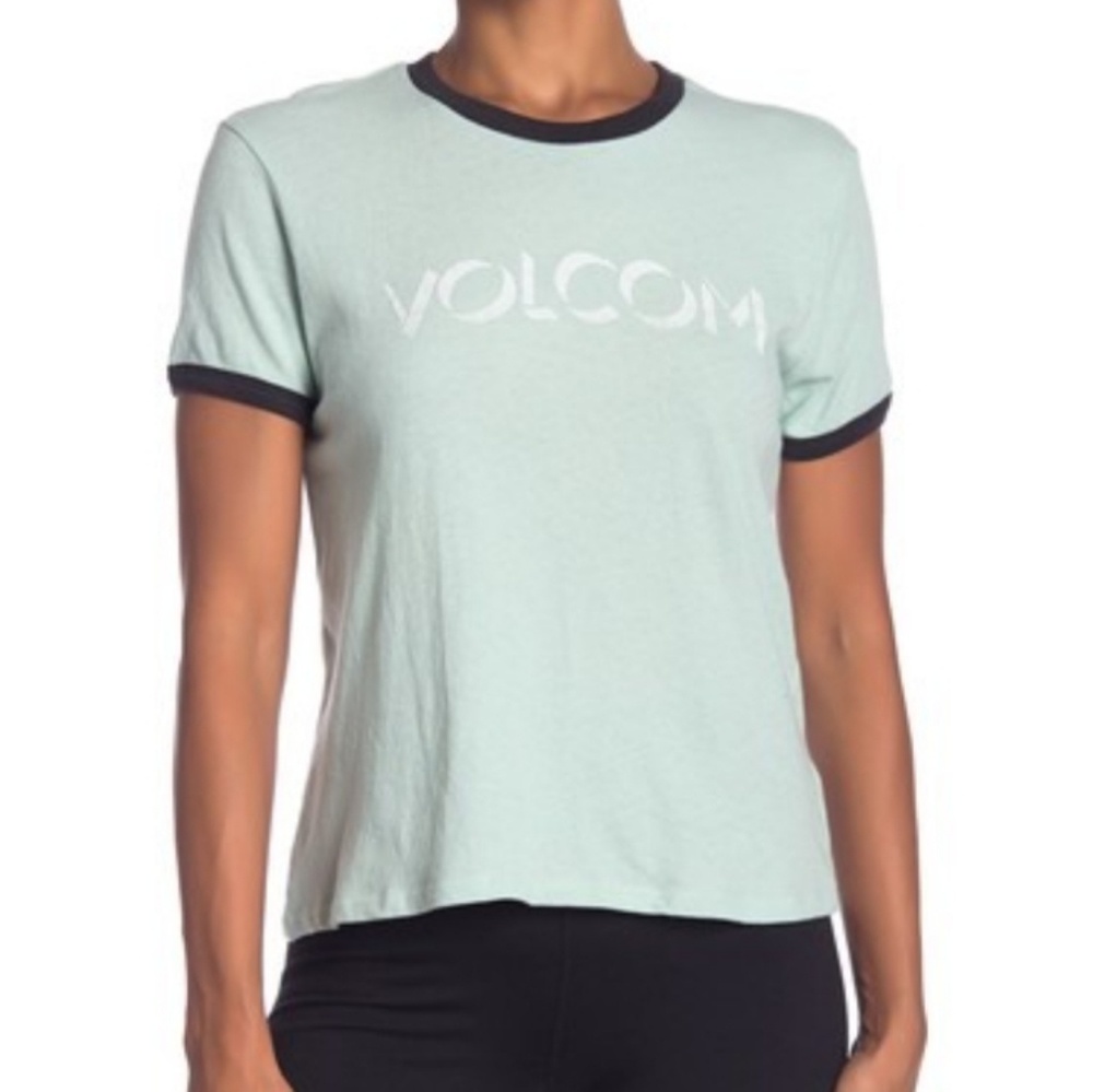 Volcom Ring It Up Graphic Tee Green NWT